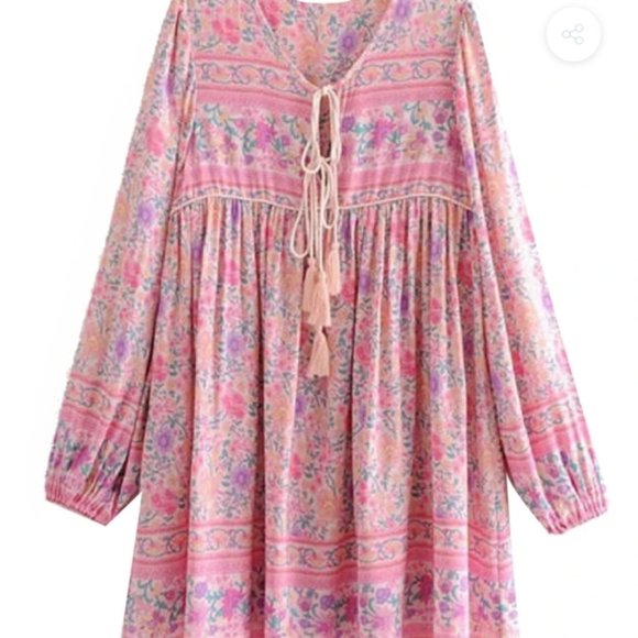 Goodnight Macaroon Sherry Print Tassel Dress - Picture 6 of 6